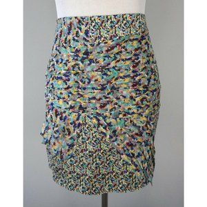 ANTHROPOLOGIE Twinkle by Wenlan Multicolor Pleated Silk Skirt Sz 8